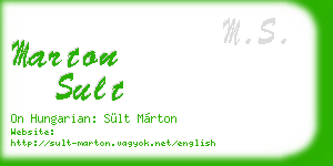 marton sult business card